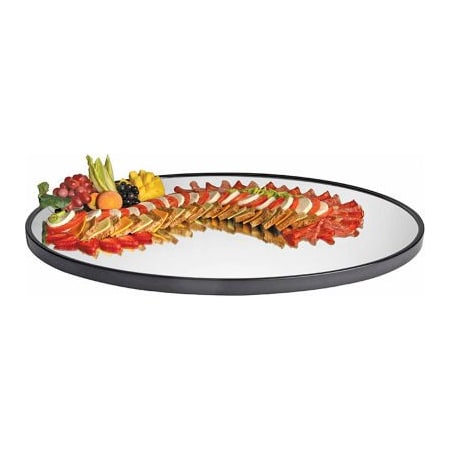 Cal-Mil Cal-Mil - Oval Mirror Tray with Black Trim 24"W x 32"D x 1"H RR322